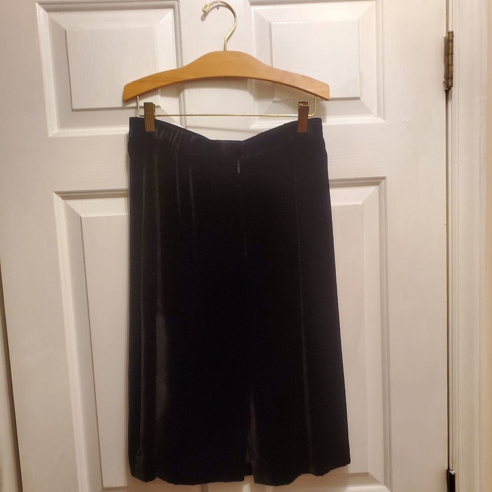 Lands End Black Velvet Skirt Women's Regular 10